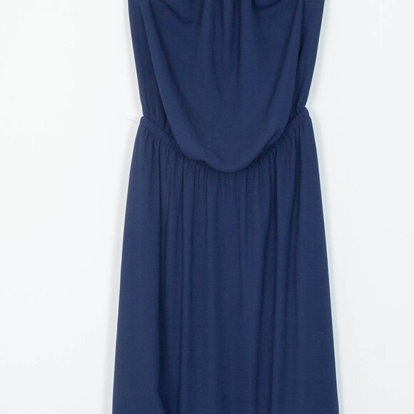 Show Me Your MuMu Heather Halter Maxi Dress Navy Blue Womens Size Large - Picture 5 of 11
